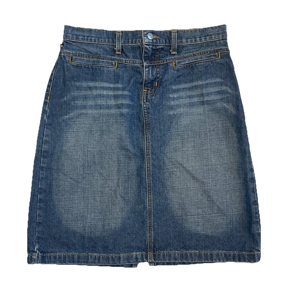 Polo Jeans Co. Ralph Lauren Denim Skirt‎ Women's Size 6 Blue Knee Length Vtg 90s - Picture 2 of 4